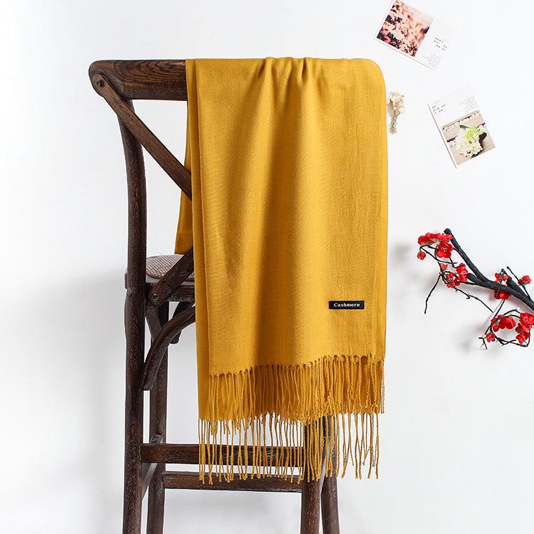 Women's Bright Red Imitation Cashmere Scarf: Warm Autumn/Winter Shawl and Neck Warmer