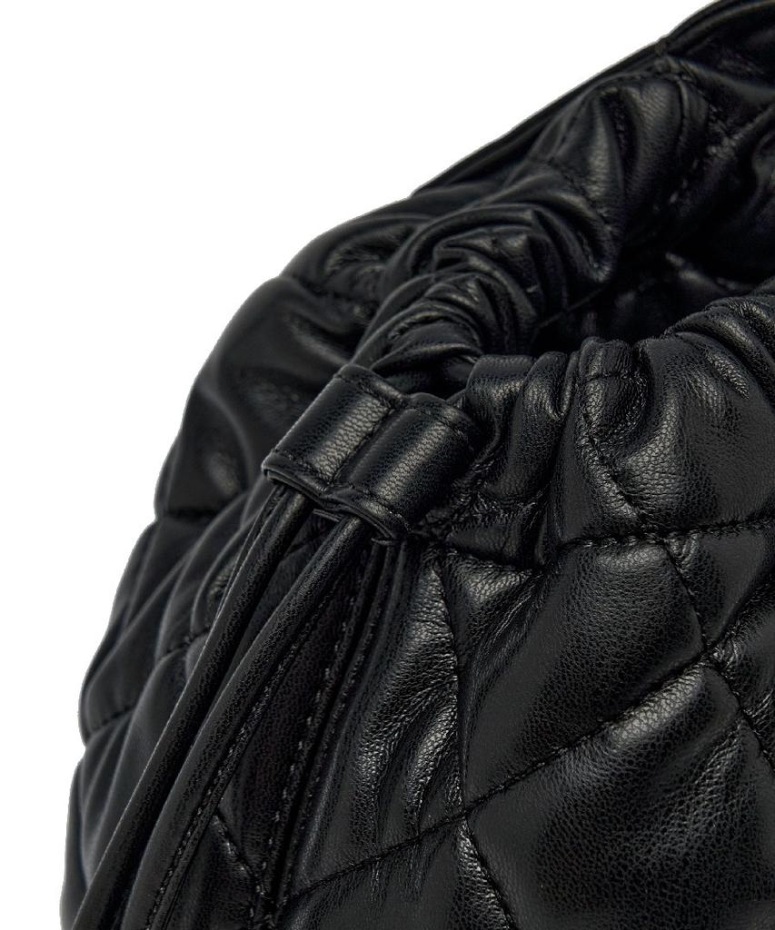 Mlb Basic Quilted Pu Tote Bag Ny (Black)