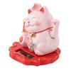 Lucky Cat Waving Arm Ornament ABS Solar Powered Light Induction Wealth Welcoming Cat Decoration for Home Car Housewarming Gift