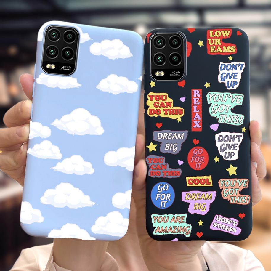 For Xiaomi Mi 10 Lite 5G Case Cute Cartoon Cow Soft-Touch Silicone Bag Back Cover For Xiomi Mi 10 Lite 5G Protector Bumper Funda