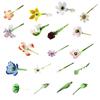 Mini Glas Blumen Dekoration Handgeblasen Kunstkristall Pflanzen Kleine Blumenvase Schmuckstück für Muttertag Geburtstagsgeschenke