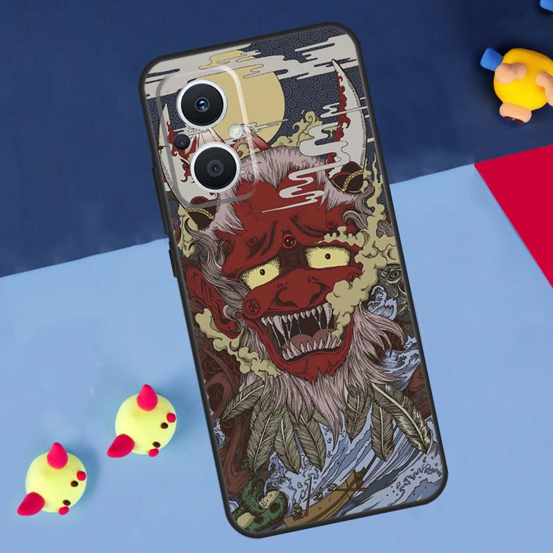 Samurai Oni Mask For OPPO Reno 14F 13F 12F 11F 10 11 12 13 14 Pro 8T 7 8 Lite OPPO Find X6 X5 X8 X9 Pro Case