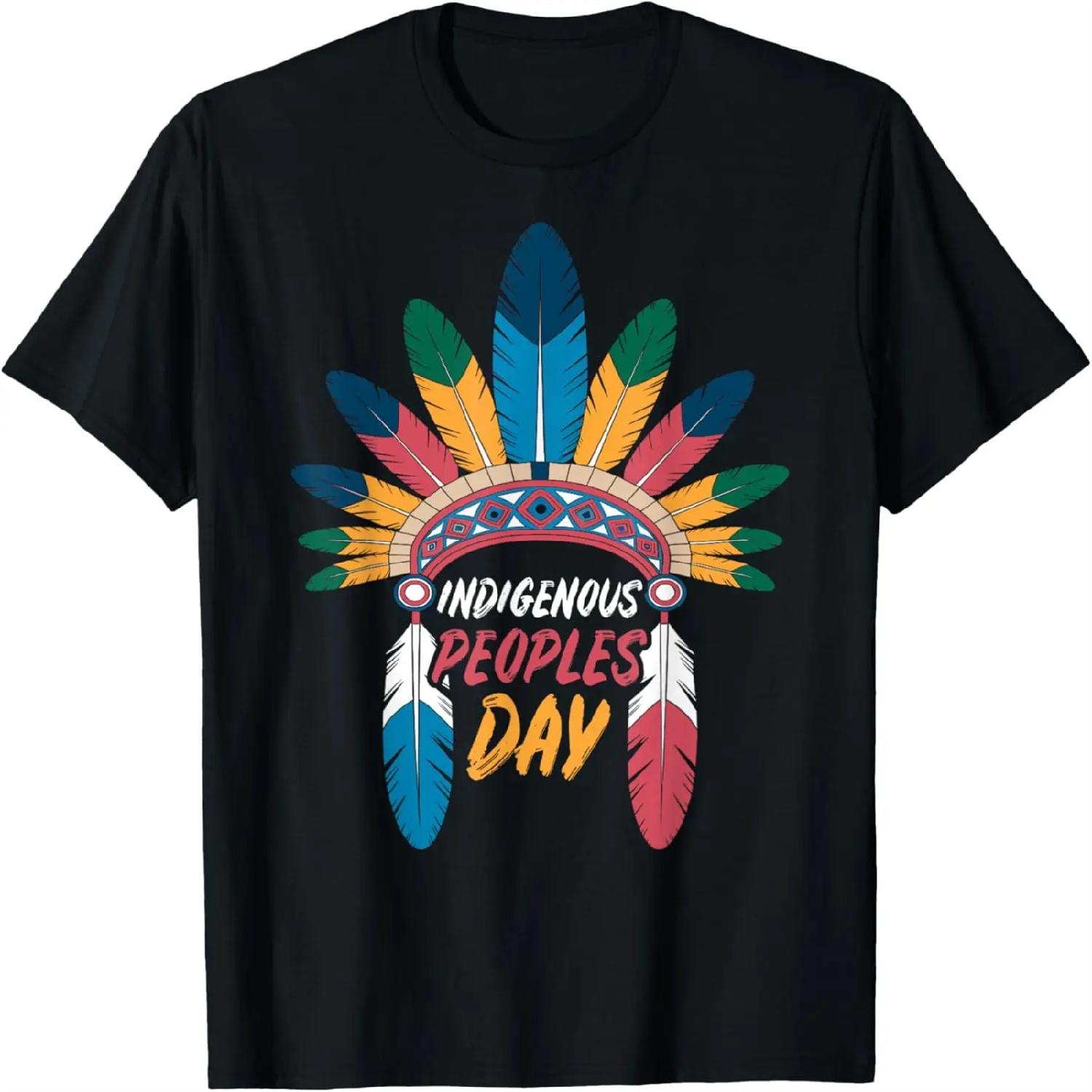 Indigenous Peoples’ Day feather hat _ Womens & Mens Graphic T-Shirt XXXXXL разноцветный