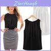 Chic Sleeveless Chiffon Tank Top Elegant Round Neck Pullover For Women