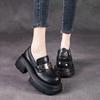 The First Layer of Cowhide Loafers Women's Autumn 2025 New Leather Platform Casual Retro Muffin Women's Single Shoes