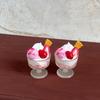 1 Piece Miniature Dollhouse Food Toy Strawberry Ball Pink Ice Cream Cup Model Diy Decoration For Doll Accessories Kids Gift