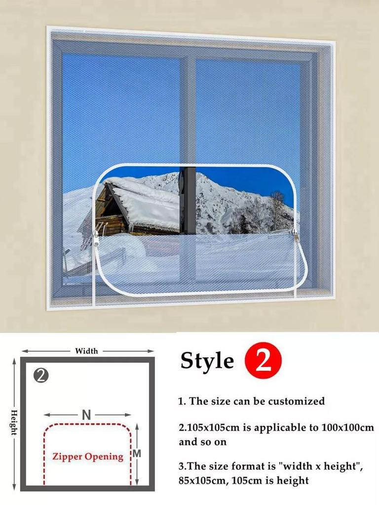 Window Winter  Heat Insulation Film Warm Double Layer Windproof Curtain With Zipper Self-Adhesive Window Heat Protection Film