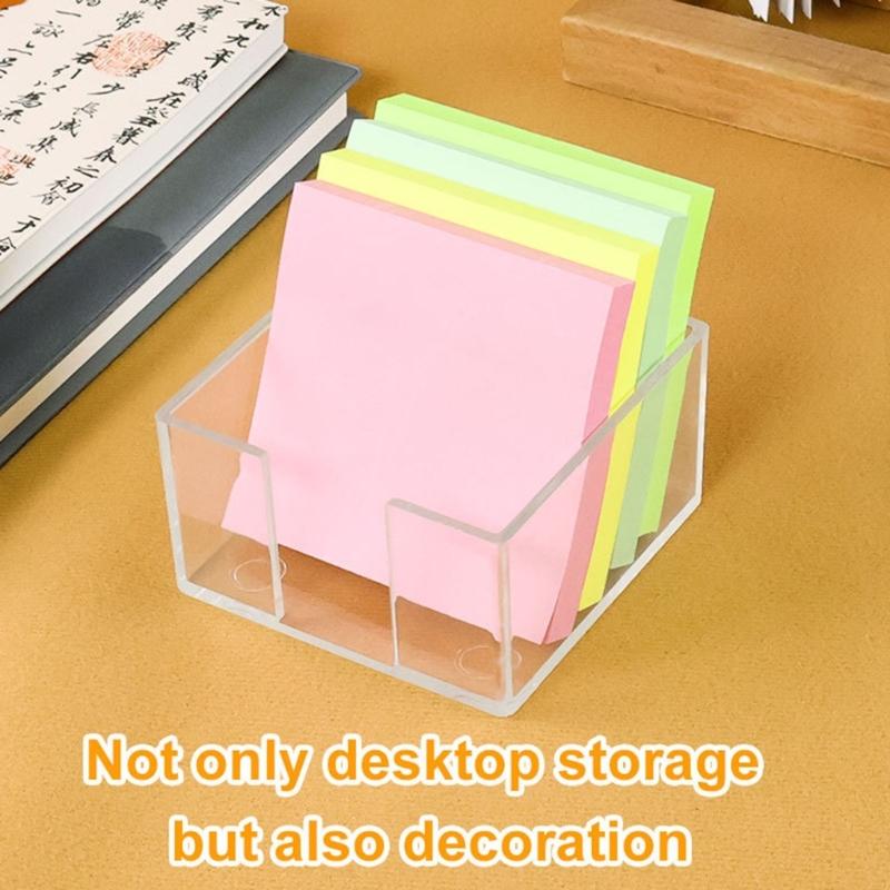 Large Sheet Compacts Clear Stick Note Holders Box with Adhesive Note Office Essential With Space Saving Storage Solution