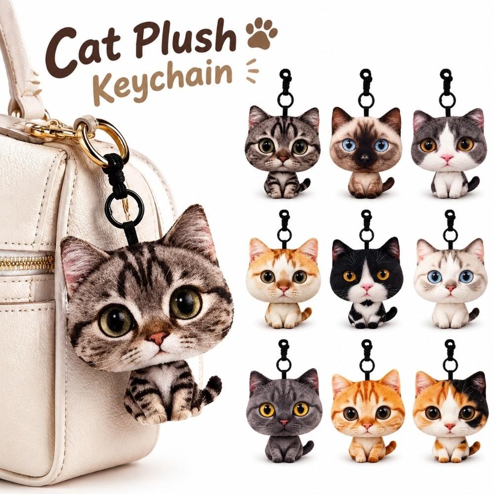 Lovely Cat Doll Cat Plush Doll Keychain Plush Car Key Ring New Doll Bag Pendant Gifts