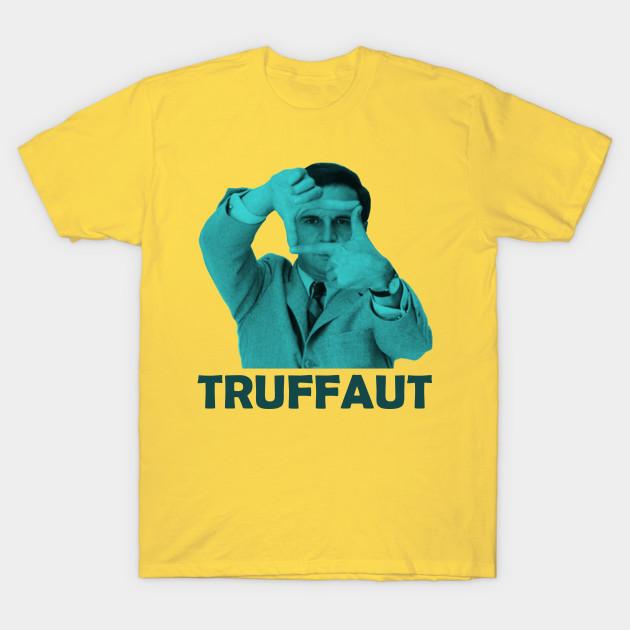 

Men Black Print T-shirt Truffaut No-Cut Transfer Paper Print Cotton Tshirt 2XL