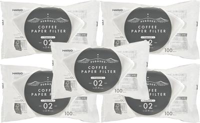 Pegasus Coffee Paper Filter 02 W 100 Sheets Made In Japan For 2 To 4 Cups White PEF-02-100W X 5 [item]