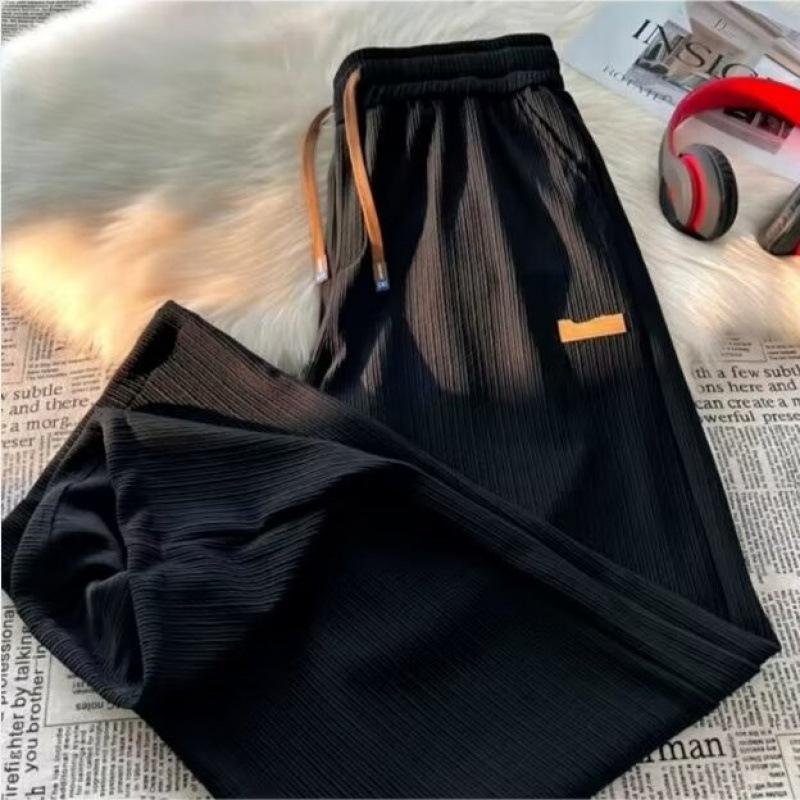 

Летние ленивые плиссированные свободные брюки большого размера Slim Direct M чёрный