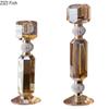 Transparent Amber Color Glass Candle Holder Creative Romantic Candlestick Desk Decoration Wax Melt Burner Home Aroma Container