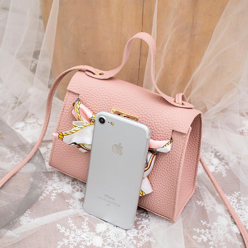 Damen Litschi-Muster mit Seidenschal Platin Tasche Sommer und Herbst neue Schulter Umhängetasche Handytasche