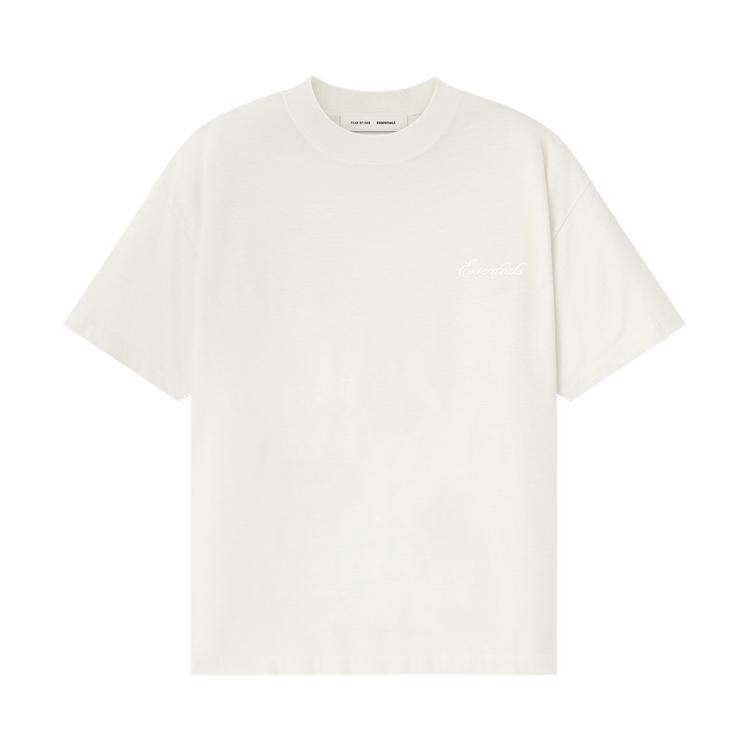 Fear of God Essentials Embroidered Essential Tee Ivory Men Tops Cream 125HO254282F XS
