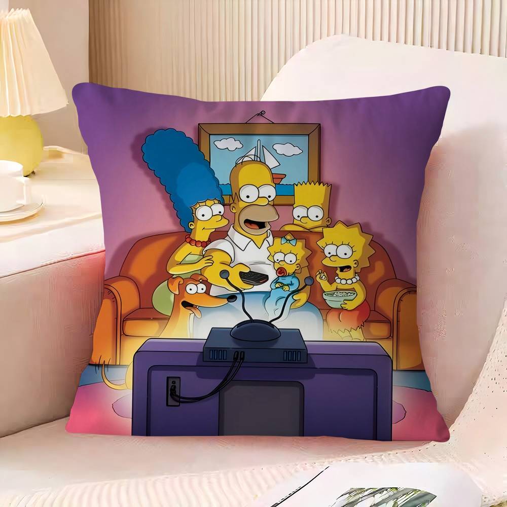 Animation The S-Simpsons Cushion Cover Car Throw Pillow Case For Sofa Car Christmas Gift 40x40cm 45x45cm