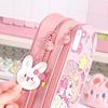PU Leather Material Multi-Functional Pencil Box Layered Structure Cartoon Storage Box  Office Use
