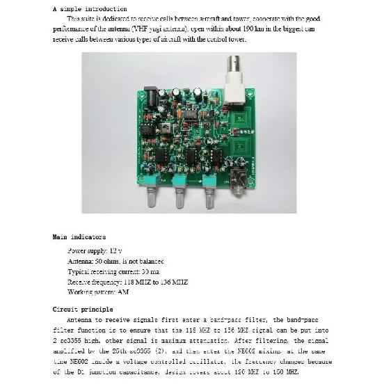118-136MHz AM Signal Radio Aviation Band Receiver Diy Kits High Sensitivity Air Band Aircraft Tower Calls VHF Antenna
