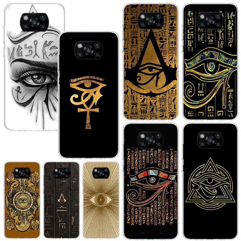 Sacred Eye of Horus Egypt Fresco Phone Case For Xiaomi Poco X7 X6 X5 M7 M8 Pro F7 Ultra Redmi 15C 15 13C 13 12C 12 10 10C 10A Ar