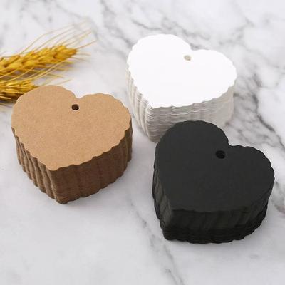 6.5*5cm 100Pcs Heart Shape Blank Kraft Paper Card Gift Tag Label DIY Party Wedding Crafts