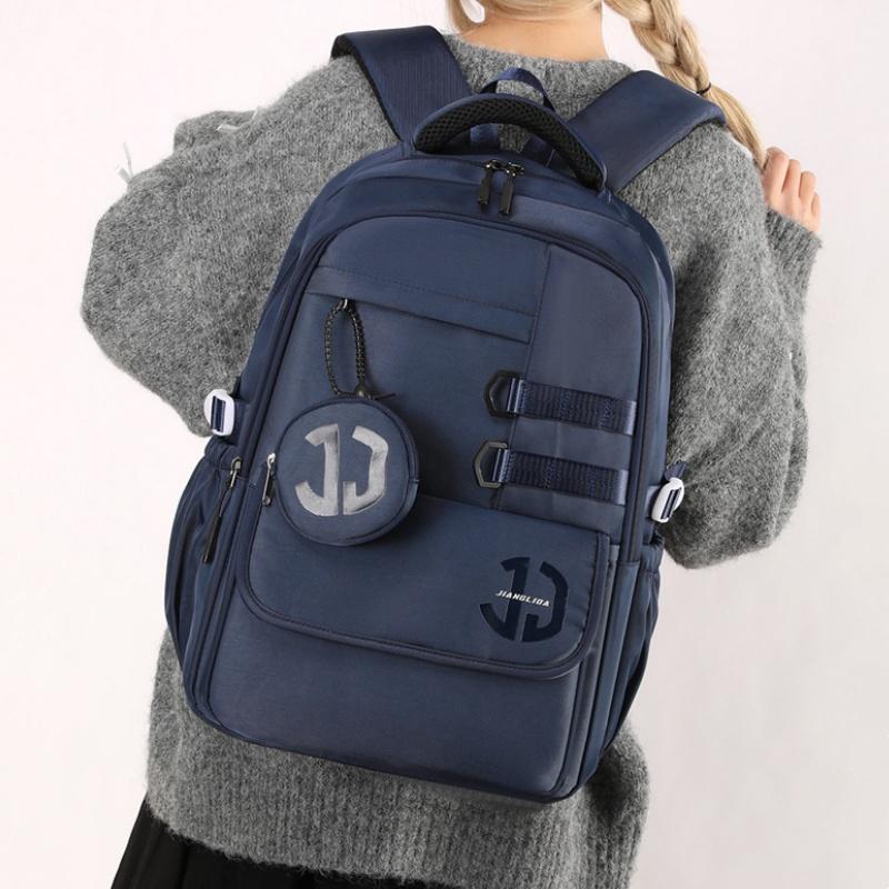 New High-end Nylon Junior High School Student School Bags College Boy Large Capacity Waterproof Travel Backpacks Lightweight Wear-resistant Rucksack