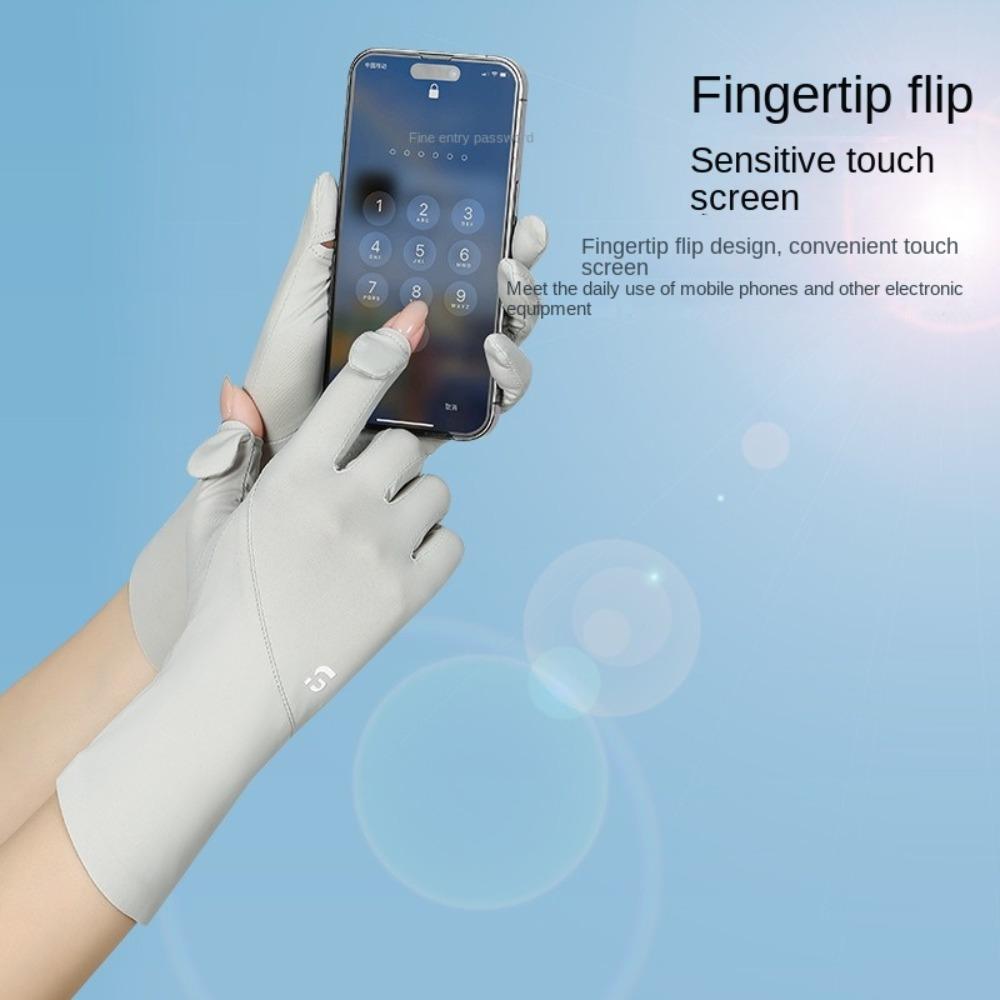 Anti-UV Sunscreen Gloves Touch Screen Driving Mittens New Ice Silk Gloves  Summer