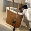 Sac Seau Sac pour Femme Suede Épaule Portable Commuter Laine d'Agneau Sac Cabas Bagage