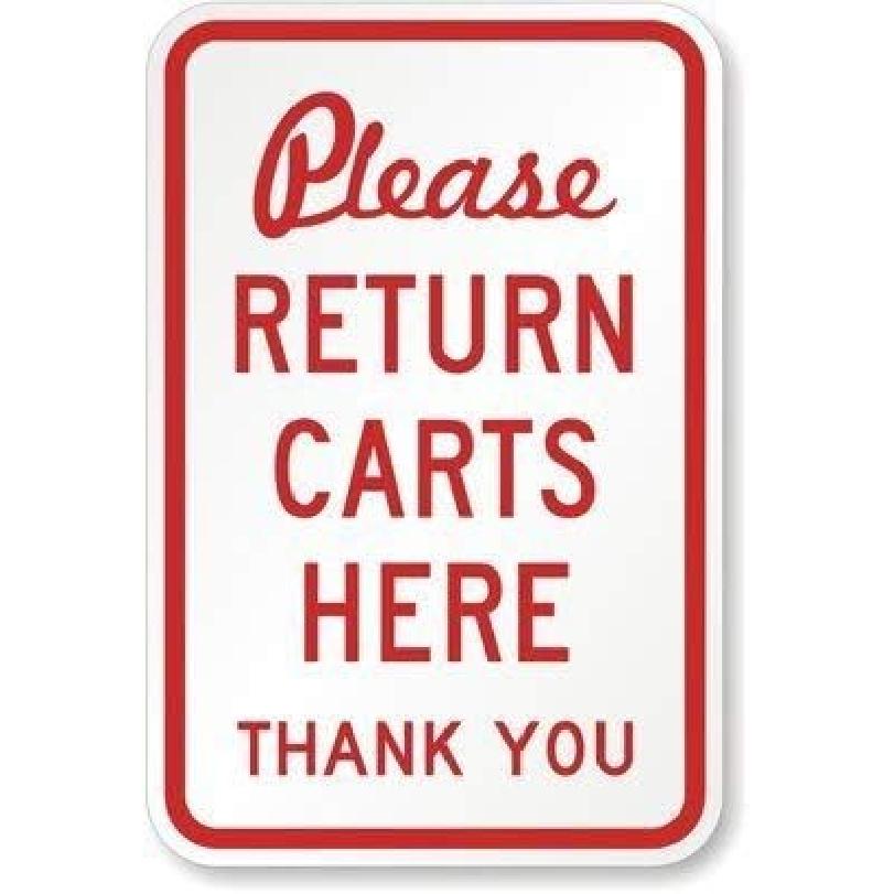 

Fprqlyze Пожалуйста, возвращайте тележки сюда Знак Алюминиевый Металлический Предупреждающий Знак Об Опасности на Территории Дома Поэтому Знак для Двора для Декора Ворот Дома 8 x12