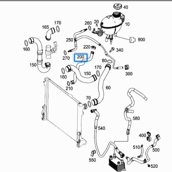 2125015782 Coolant Hose for Mercedes-Benz E-Class W212