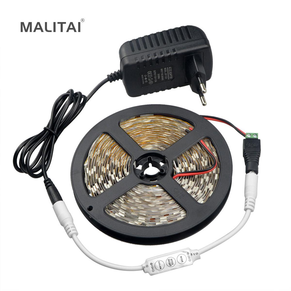 

Полный комплект DC12V 5050SMD Гибкая светодиодная лента Light Mini 3Keys Пульт дистанционного управления Светодиодные фонари TV Backlight Tape с адаптером питания 3A EU