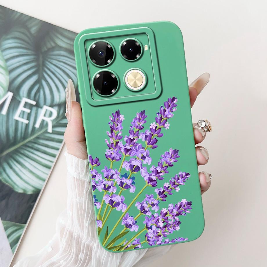 Soft TPU Candy Silicone Phone Case For Infinix Note 40 Pro Plus Note 40 4G 5G Back Cover Note40 4G Bumper Flower Girl Fashion