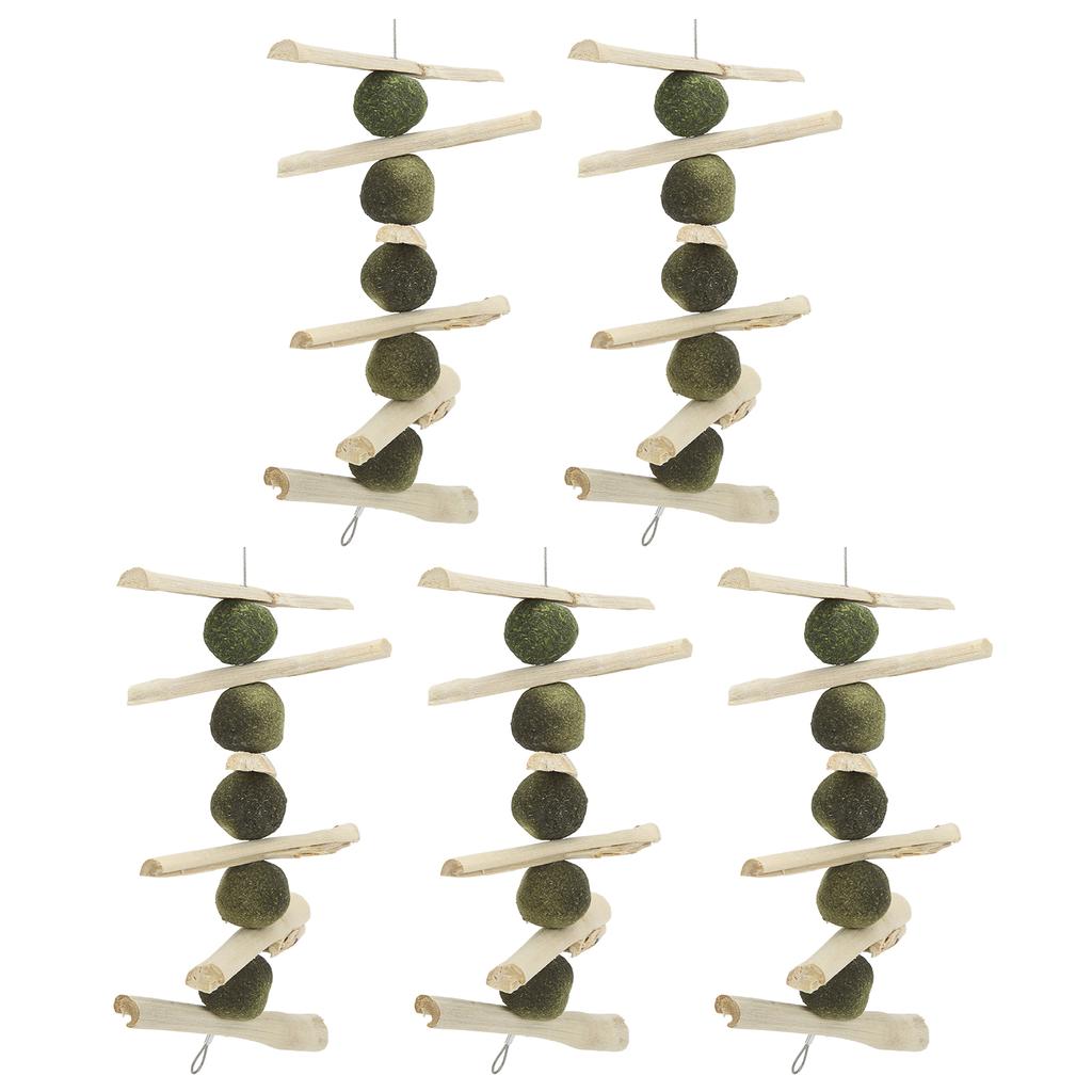 Natural Wood Grass Ball Sticks Teeth Chewing Ball String for Rabbits Chinchillas Guinea Pigs Hamsters Parrots