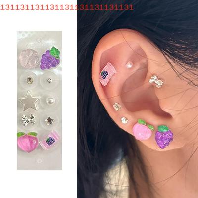 10 Patches Massage Seeds Ear Pressure Stick Ear Point Stickers Cherry & Strawberry Acupuncture Auricular Ear Stickers
