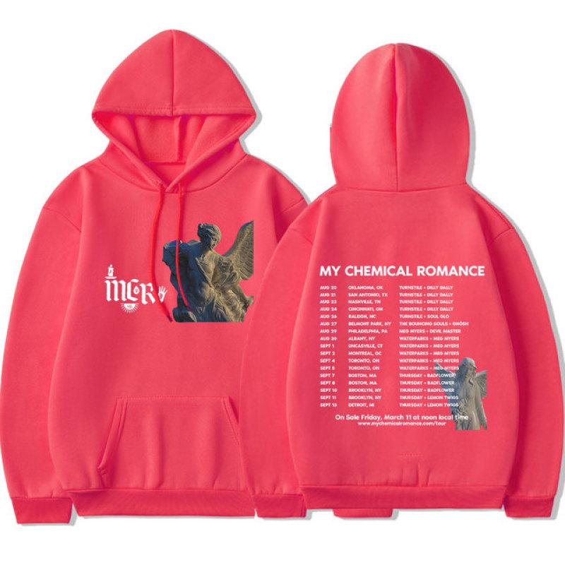 2023 m. senovinė roko grupė „My Chemical Romance Tour“ su gobtuvu Vyrai Moteriški „Punk“ gotikos megztiniai su gobtuvu Negabaritinė hiphopo gatvės apranga