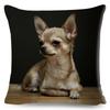 Cute Little Dog Chihuahua Cushion Cover Decor Lovely Pet Animal Pillowcase Polyester Throw Pillow Case for Sofa Home Car ,(2)