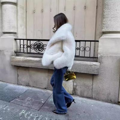 Fur Thickened Warm Imitation Fur Jacket Women's Fox Fur Jacket European and American Street Plush Jacket Women's Clothing