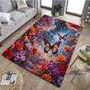Customizable3D Luxury Dream Butterfly Flower Non-Slip Carpet for Home Living Room Bedroom Sofa Washable Kid Play Area Rug Decor