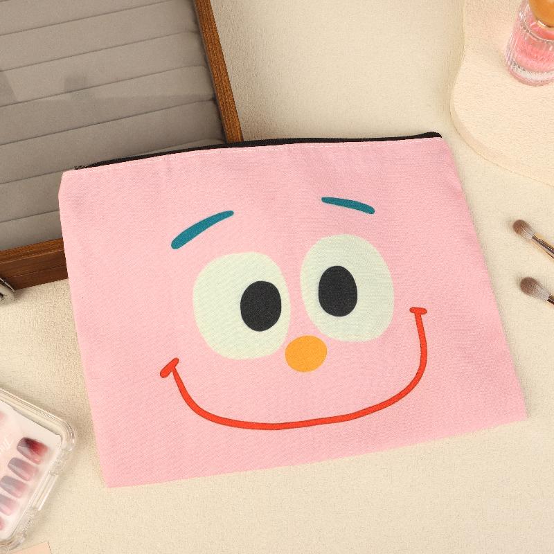 Pink Smiling Cosmetic Bag Creative Clutch Makeup Bag Travel Toiletry Bags Large Capacity Storage Pouch For Girl Gifts
