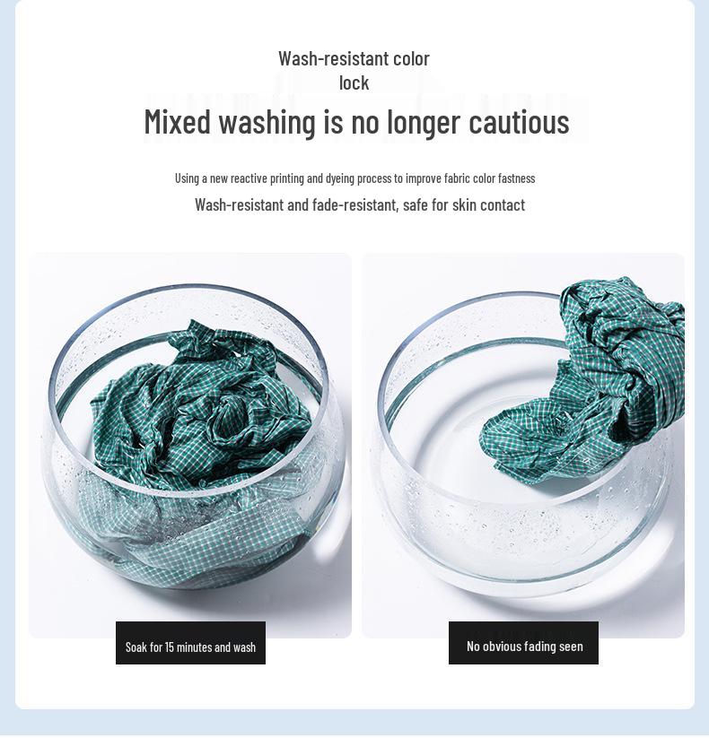 Men's Summer Plaid Cotton Short Sleeve Shirt - Breathable & Sweat-Absorbing