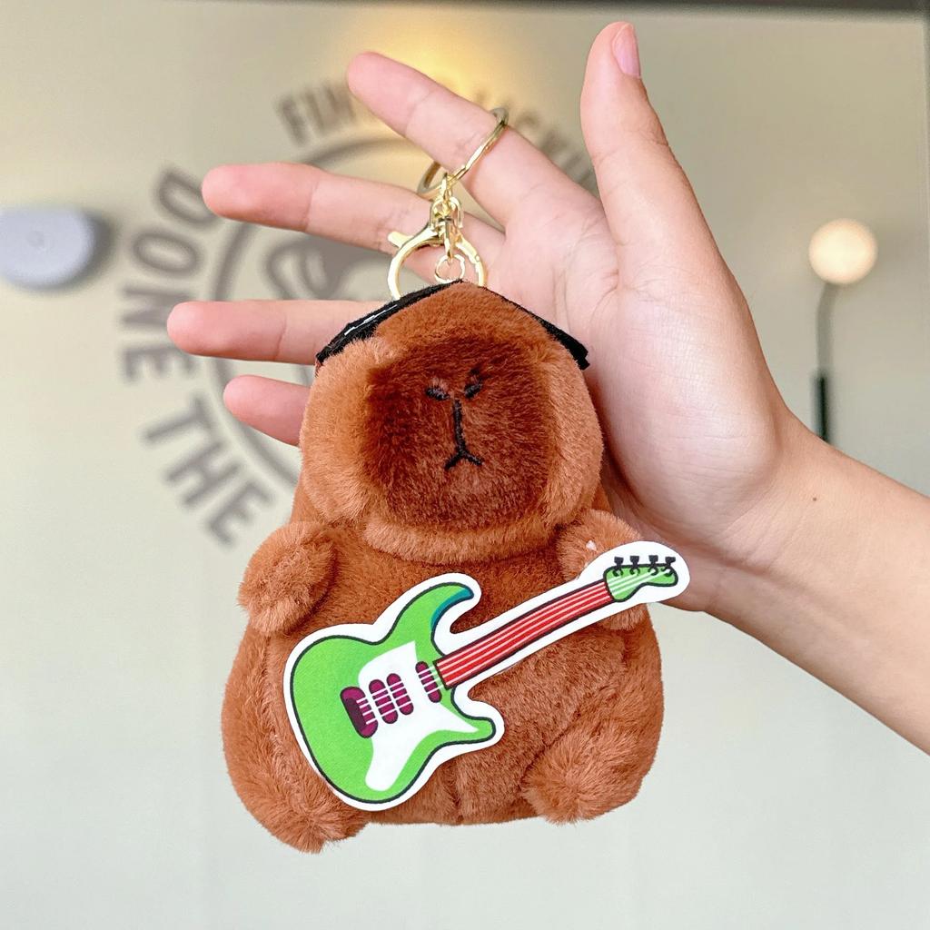 12cm Kawaii Capybara Pluche Speelgoed Schattige Capybara Tas Hanger Sleutelhanger Kinderrugzak Decoratie Verjaardag Kerstcadeaus Pluizig Poppetje Speelgoed