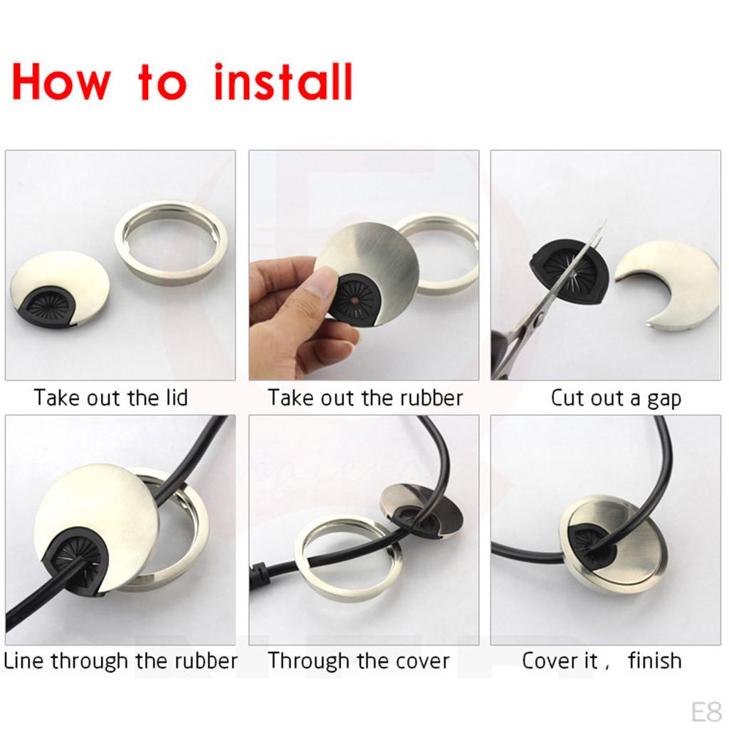 Pack Cable Desk Grommet Cover - 60mm