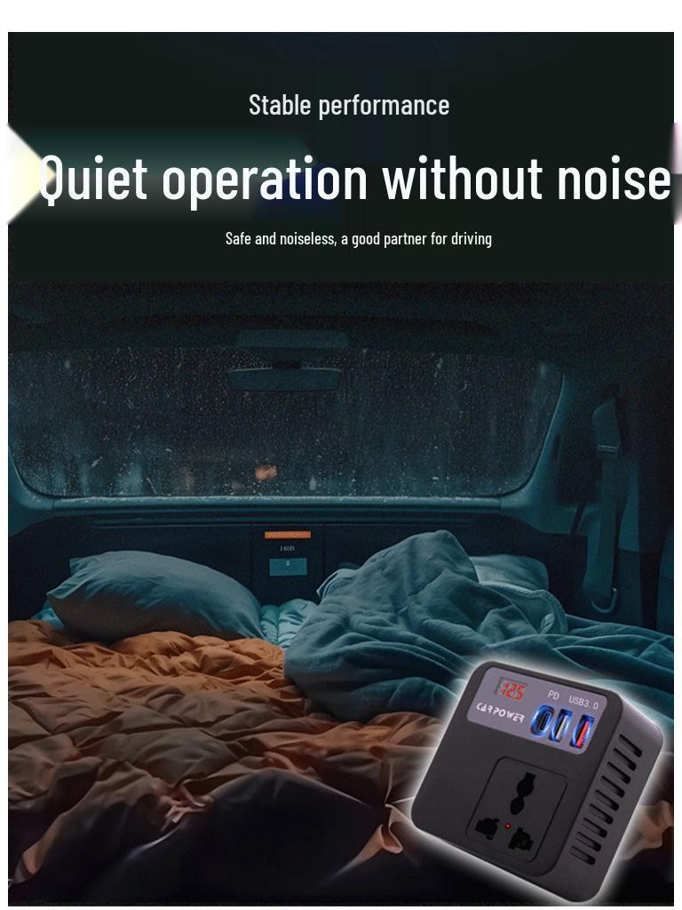 Magic Cube 12V/24V Car Inverter with Battery Clips - Fast Charging Mobile Devices with 220V National Standard Power Output