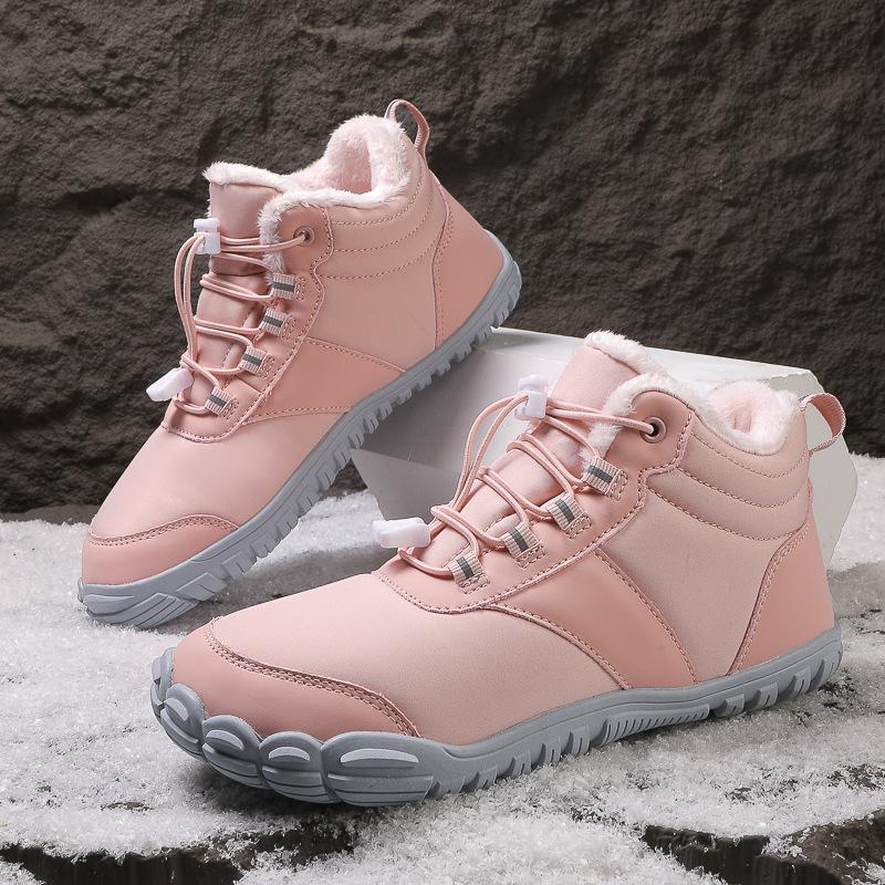 Winter thickened and velvet five-finger snow boots for men and women waterproof, cold-proof, non-slip, warm and comfortable outdoor hiking shoes