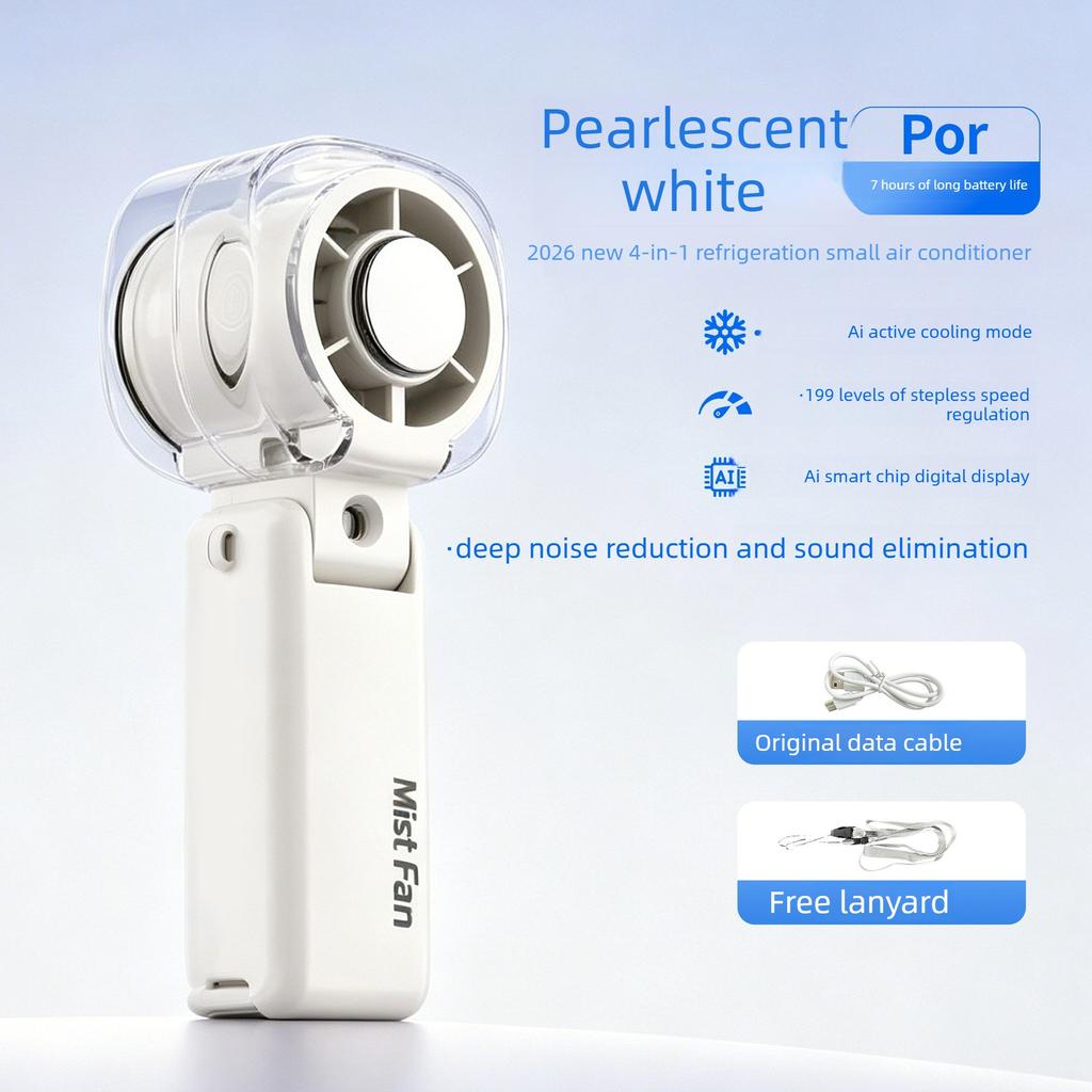 5000mAh TEC Semiconductor Cooling Mist Handheld Fan Foldable Nano Spray 199 Speeds Portable Mini Fan Outdoor Travel