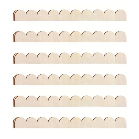 6/12 stk Uferdig kamskjellformet trebordertrim Gårdshus Hjem DIY Håndverk Veggskap Hylle Dør Vindusramme Kamskjellkant Dekorative trelister