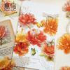20 - Sheet Set of Vivid Flower - Themed Stickers, Bright Colors and Exquisite Patterns for Scrapbooking