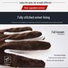 Unisex Sheepskin Leather Motorcycle Gloves with Velvet Lining for Winter Warmth