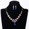 Classic Alloy Two-Piece Necklace & Earrings Set for Bride Evening Wear Accessories Gift Jewelry