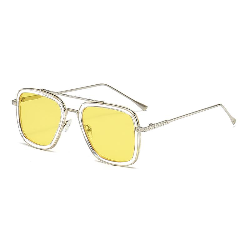 Stylish Men's Square Frame Sunglasses Inspired by Iron Man and Spider-Man - Trendy European and American Design, Large Frame