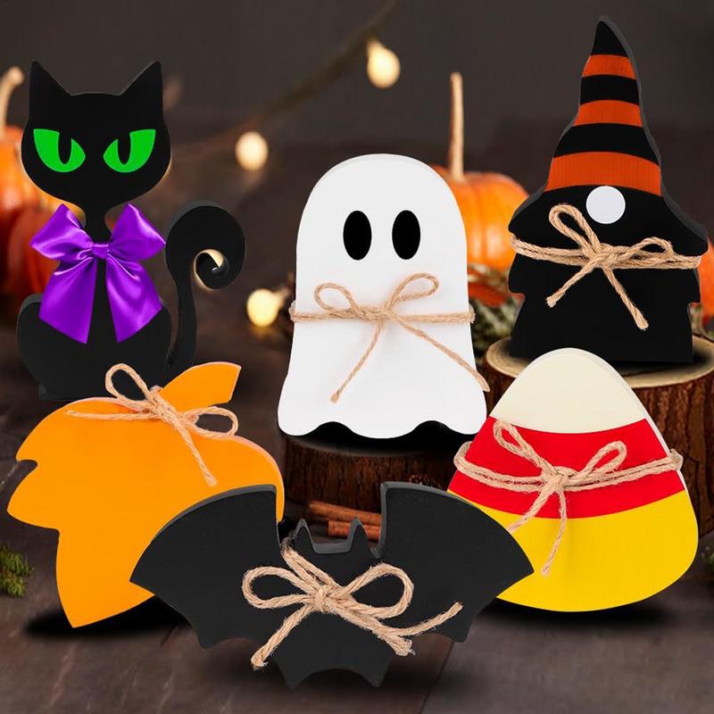 Halloween Tiered Tray Decor Set Cute Sign Ghost Halloween Theme Party For Home Decoration